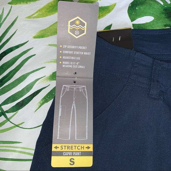 KHOMBU Stretch Ladies Navy Blue Capri Pants Small NWT - Picture 12 of 13